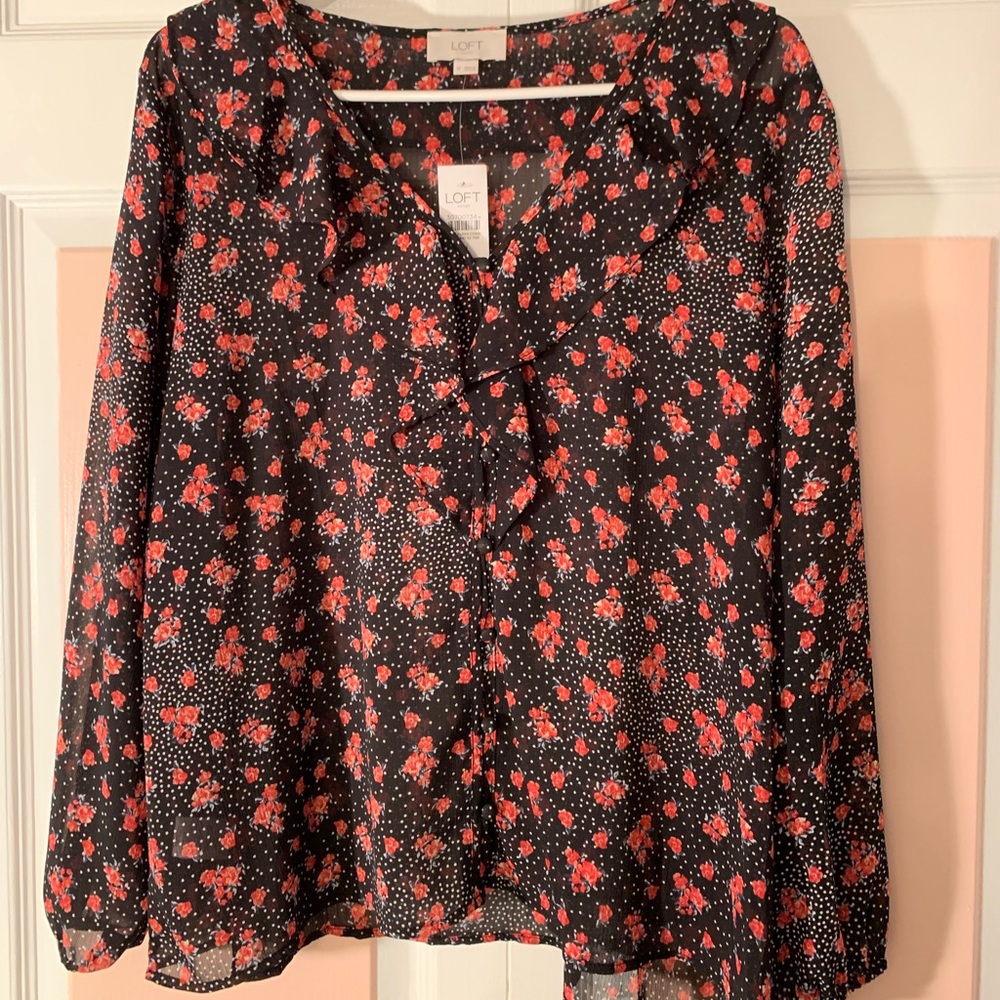 LOFT Outlet, Medium, Black/Floral pattern
